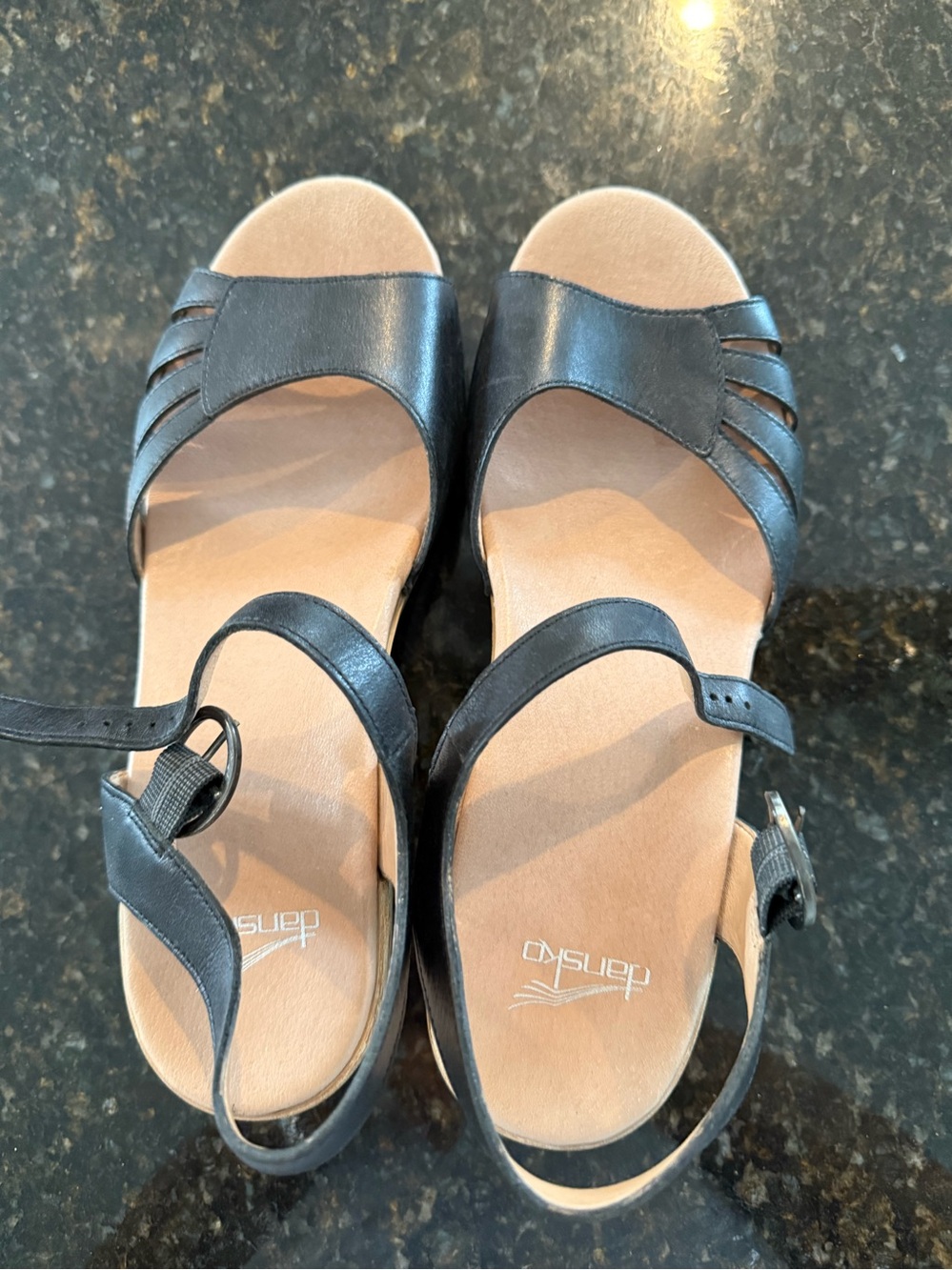Dansko Women's Black Leather Slingback Sandals. EU 41